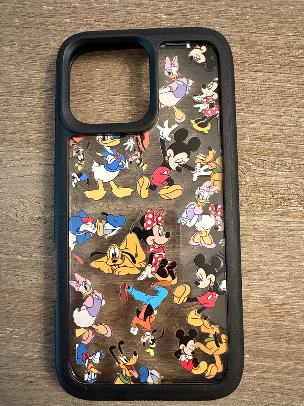 16 iPhone pro max Disney Black Phone Case with Classic Mickey & Friends Pattern